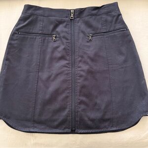BCBGMaxAzria Navy Blue Mini Skirt with Zipper Detail